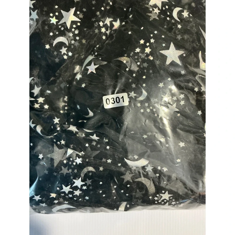 Girl's Witch Costume Black‎ with Silver Stars and Moon Halloween Dress